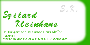 szilard kleinhans business card